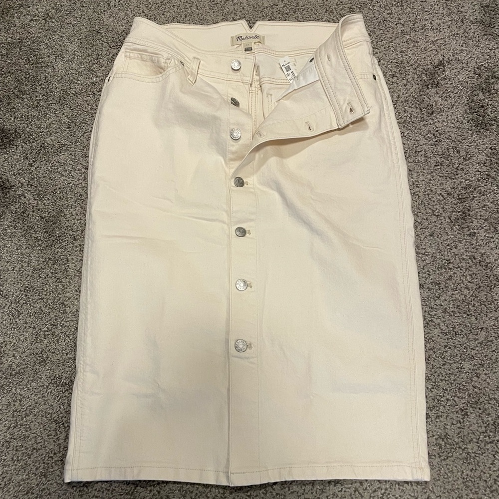 Madewell  Denim High-Waist Midi Skirt in Vintage Canvas Wash: Western Edition